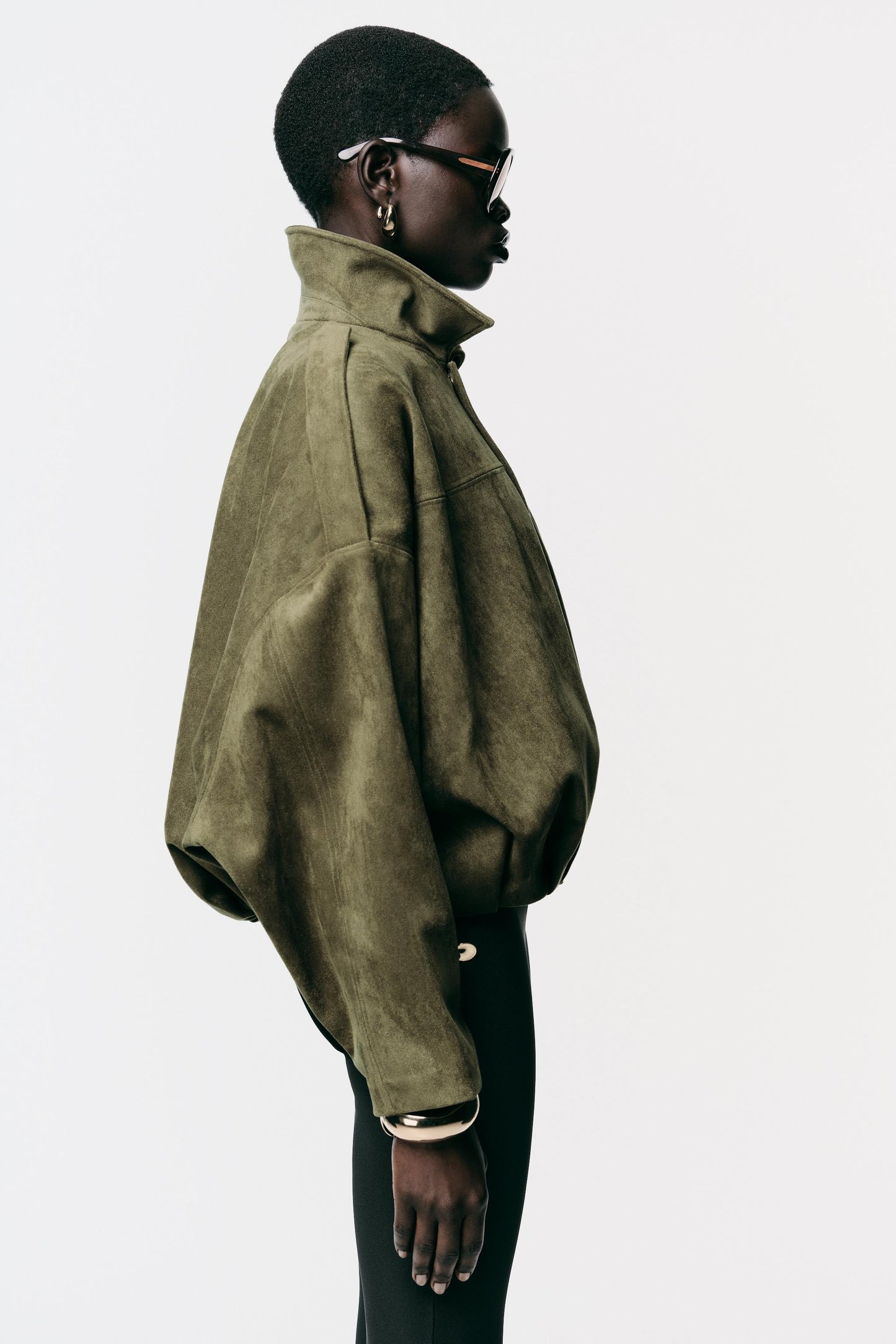 Suede Effect Bomber Jacket